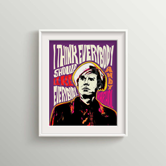 Pop Art Icon Portrait – Andy Warhol Quote Print – Contemporary Wall Art