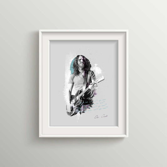 Rock Legend Lyric Portrait – Grunge & Street Art Print – Iconic Wall Art