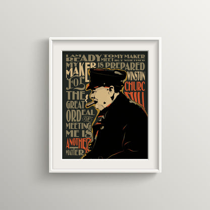 Winston Churchill Pop Art Quote Portrait , Inspirational saying, famous quotes, wall decoration, gift, UNFRAMED, icons, celebrity, wall art