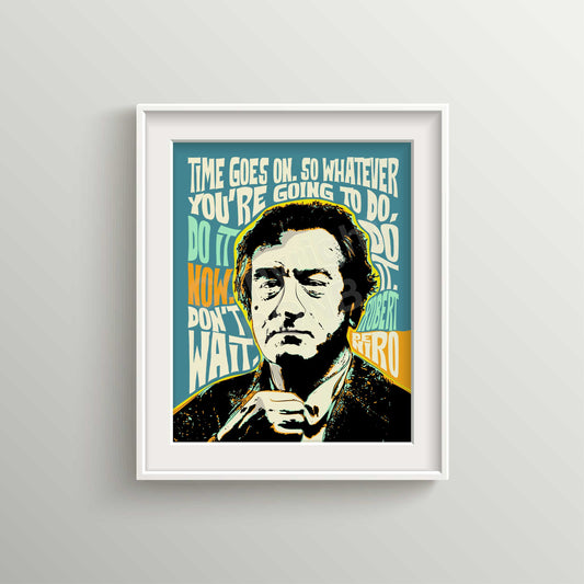 Pop Art Style Portrait of Famous Icons And Their Inspirational Quotes, RDN, gift, UNFRAMED, wall art, print