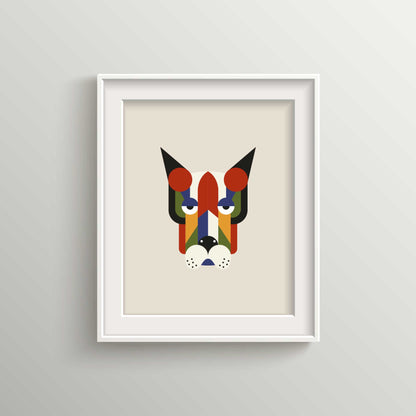 Abstract Geometric Colourful Doberman Dog Art for Nursery | Nursery Decor, Wall Art for Dog Lovers | UNFRAMED Giclée Fine Art Print