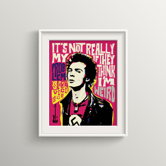 Punk Icon Pop Art Print – Bold Quote Portrait – Psychedelic & Freestyle Vector Art