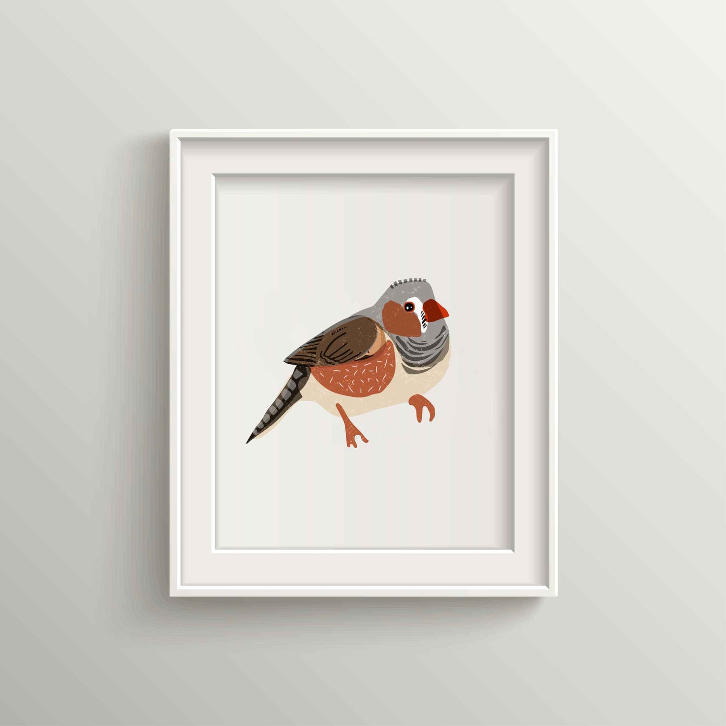 Freestyle Zebra Finch Bird Print – Vintage-Inspired Wildlife Art