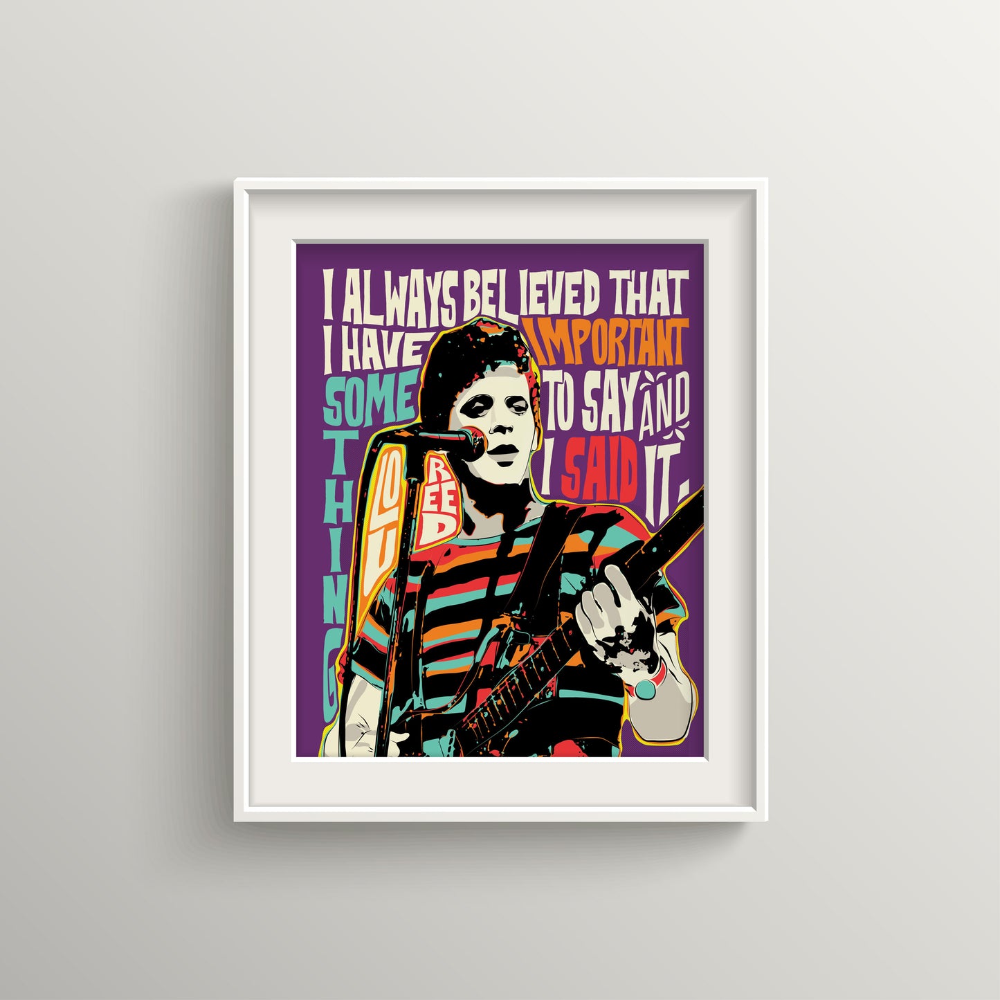 Pop Art Icon Quote Portrait of LR | Inspirational Wall Art | Unframed