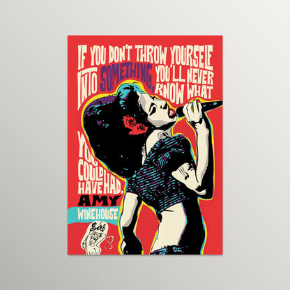 Pop Art Icon Portrait – Inspirational Quote Print – Amy Winehouse Wall Art