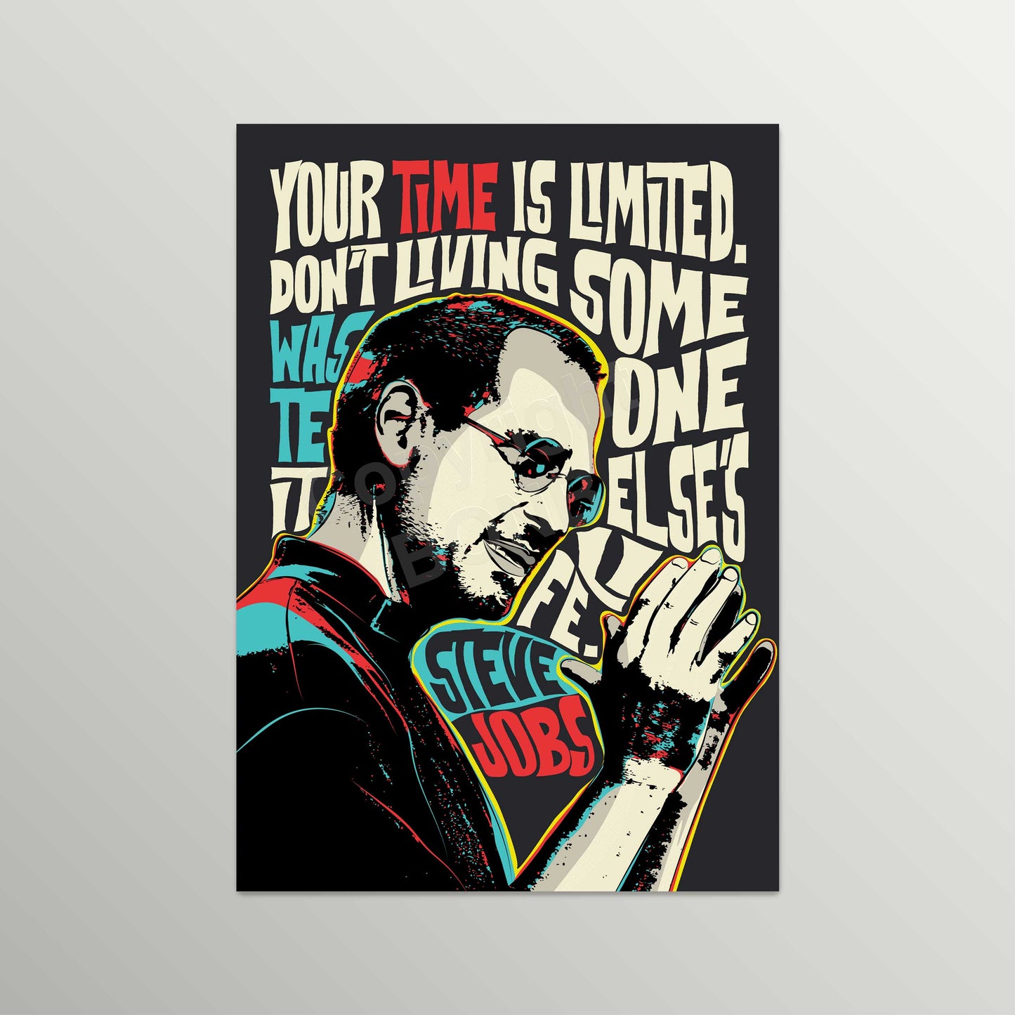 Pop Art Portrait of Steve Jobs with Inspirational Quote | Wall Art Print | Unframed