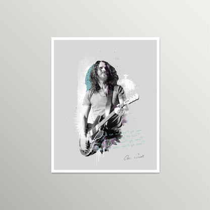 Rock Legend Lyric Portrait – Grunge & Street Art Print – Iconic Wall Art