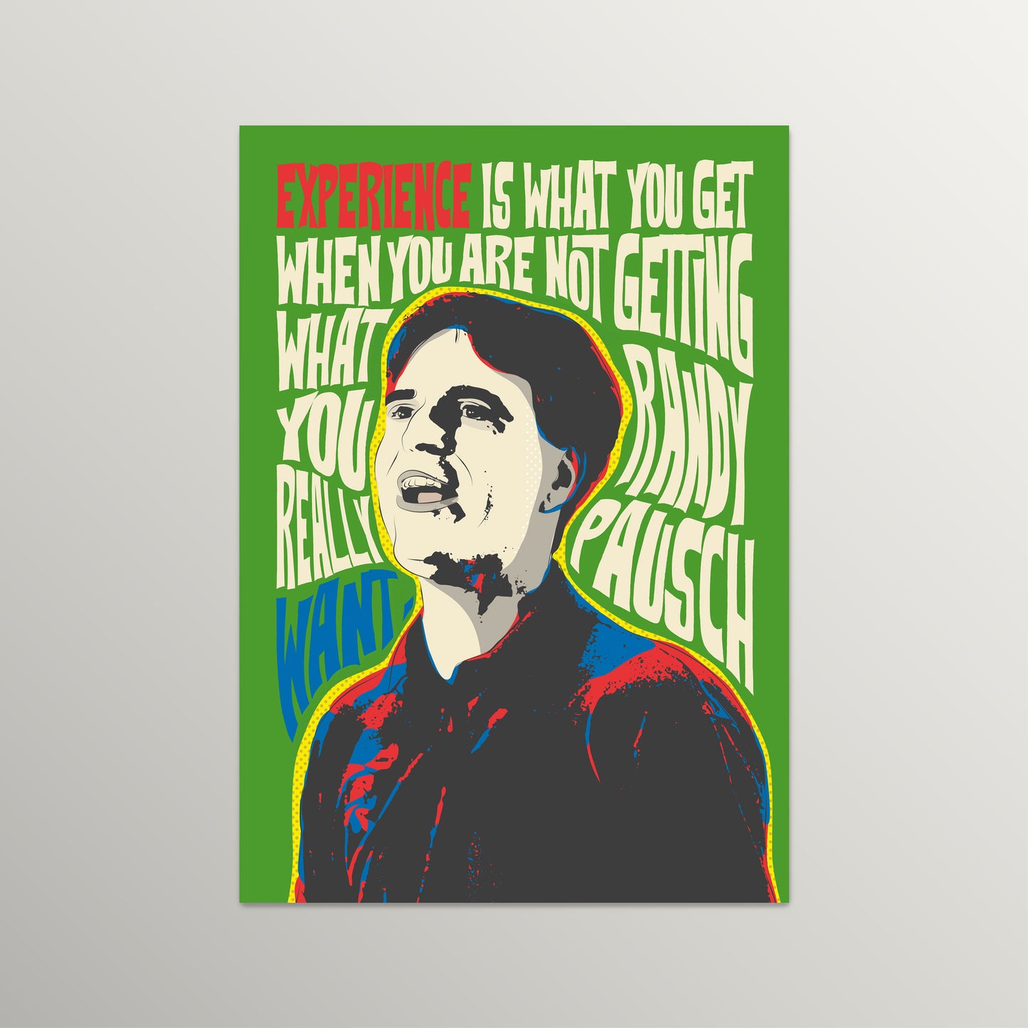 Randy Pausch Pop Art Quote Portrait – Inspirational Wall Art Print | Unframed Giclée Print | Retro Modern Decor | Motivational Gift