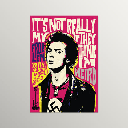 Punk Icon Pop Art Print – Bold Quote Portrait – Psychedelic & Freestyle Vector Art