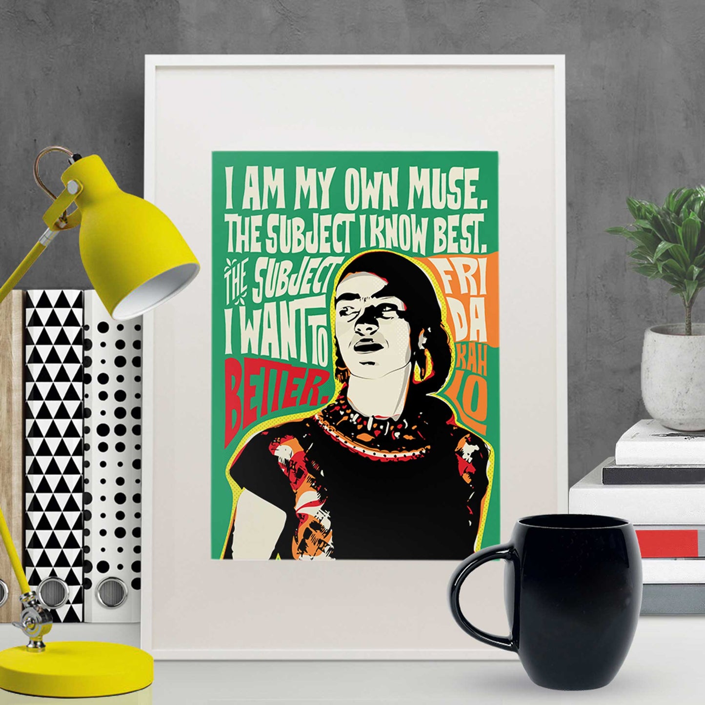 Frida Kahlo Pop Art Quote Portrait Print | Inspirational Wall Art | Mexican Icon | Unframed Giclée Art Print | Modern Pop Art Décor