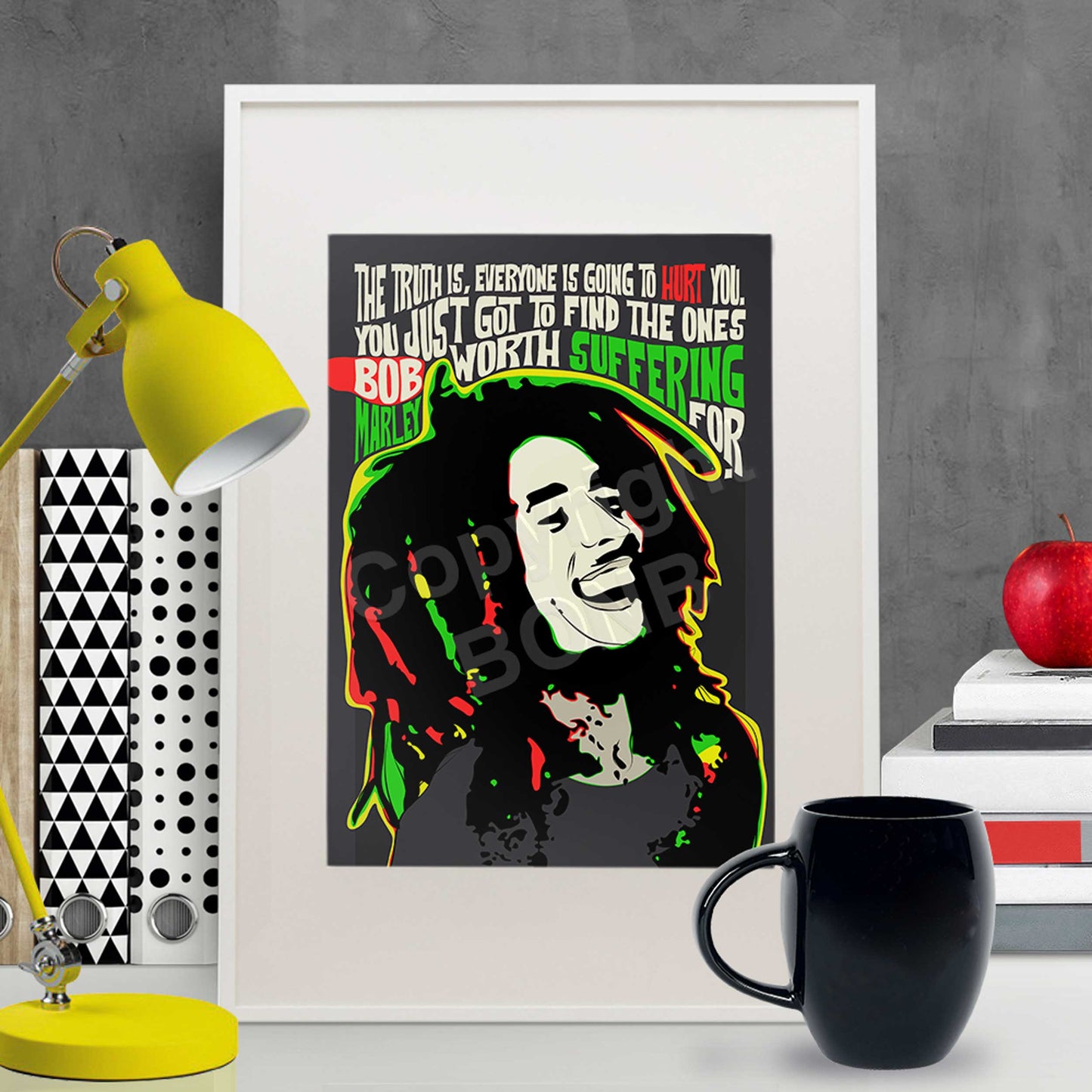 Pop Art Style BM Portrait with Inspirational Quote – Unframed Wall Art Print, Gift Idea