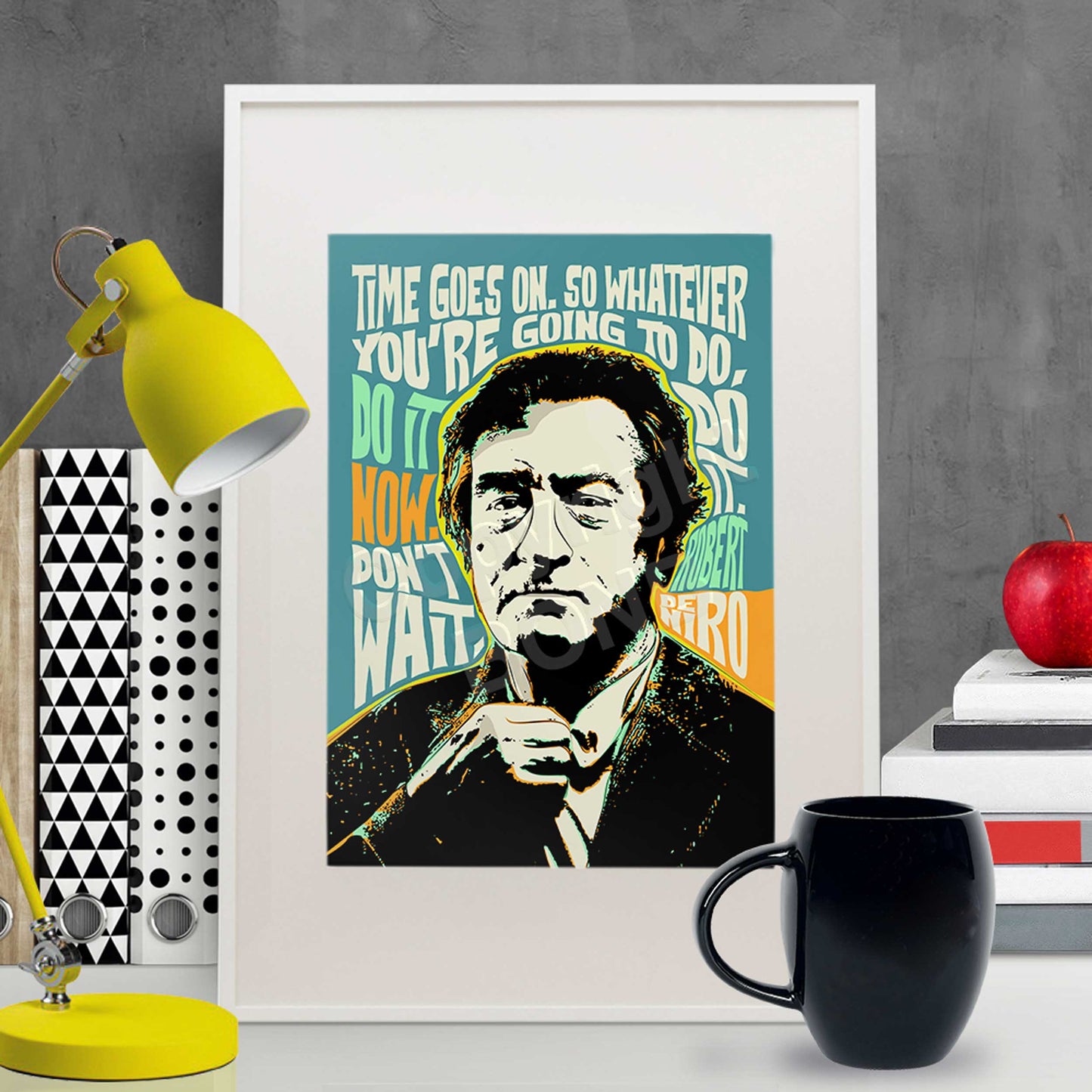 Pop Art Style Portrait of Famous Icons And Their Inspirational Quotes, RDN, gift, UNFRAMED, wall art, print