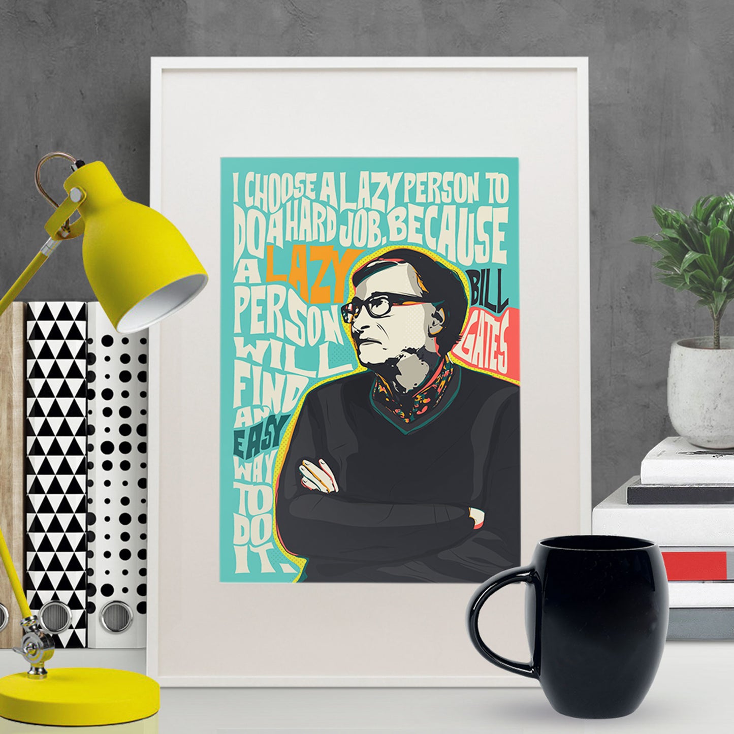 Bill Gates Pop Art Quote Print | Motivational Wall Art | UNFRAMED