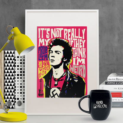 Punk Icon Pop Art Print – Bold Quote Portrait – Psychedelic & Freestyle Vector Art