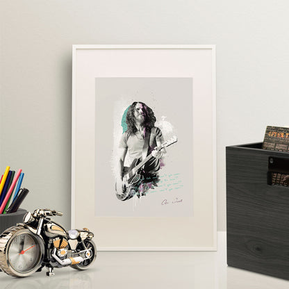 Rock Legend Lyric Portrait – Grunge & Street Art Print – Iconic Wall Art