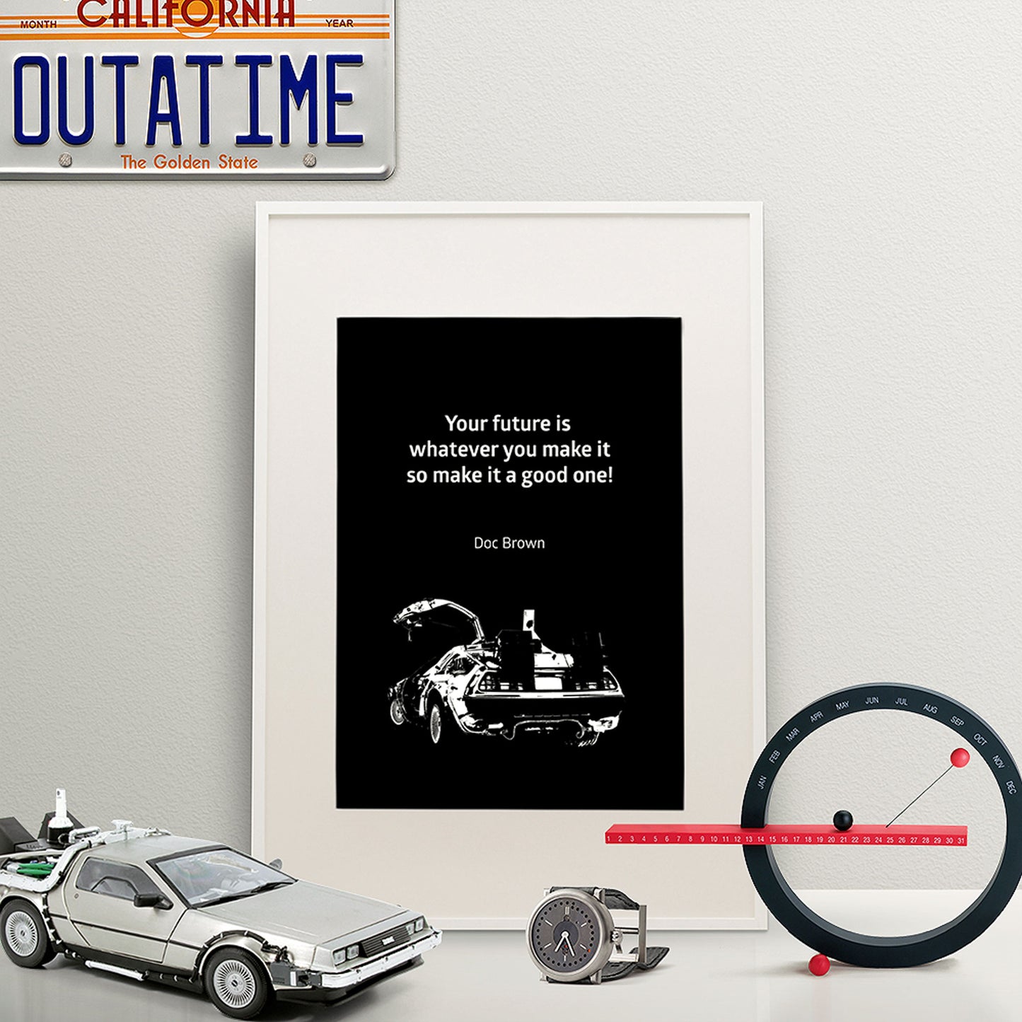 Retro Sci-Fi Car Print – Iconic Movie Quote – Black and White Grunge Art