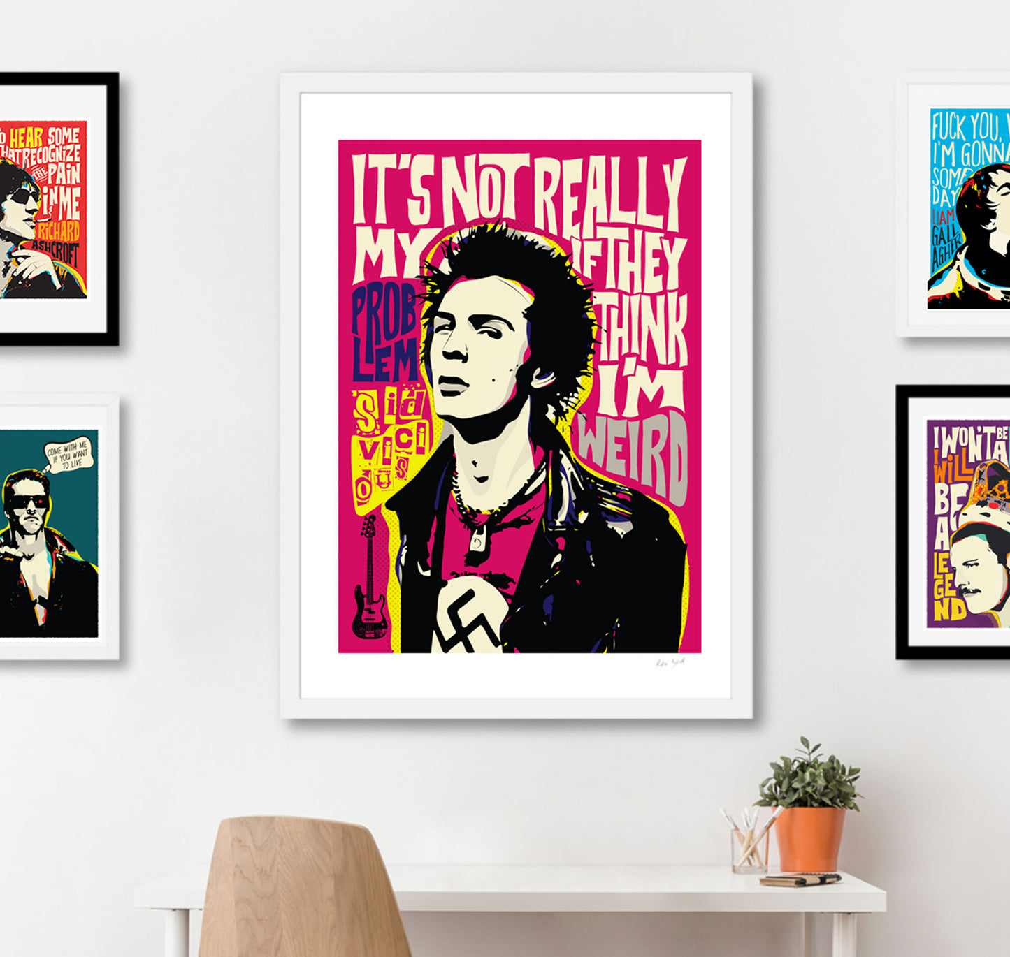 Punk Icon Pop Art Print – Bold Quote Portrait – Psychedelic & Freestyle Vector Art