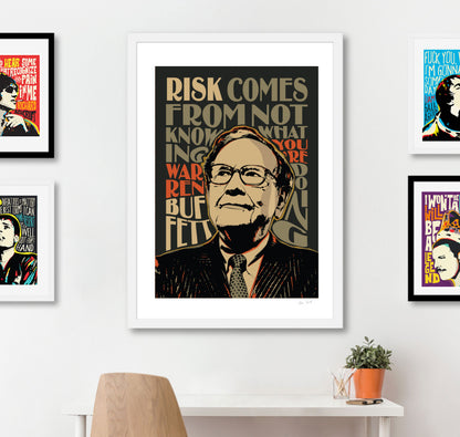 Warren Buffett Pop Art Quote Print | Inspirational Wall Art | Unframed Giclée Print