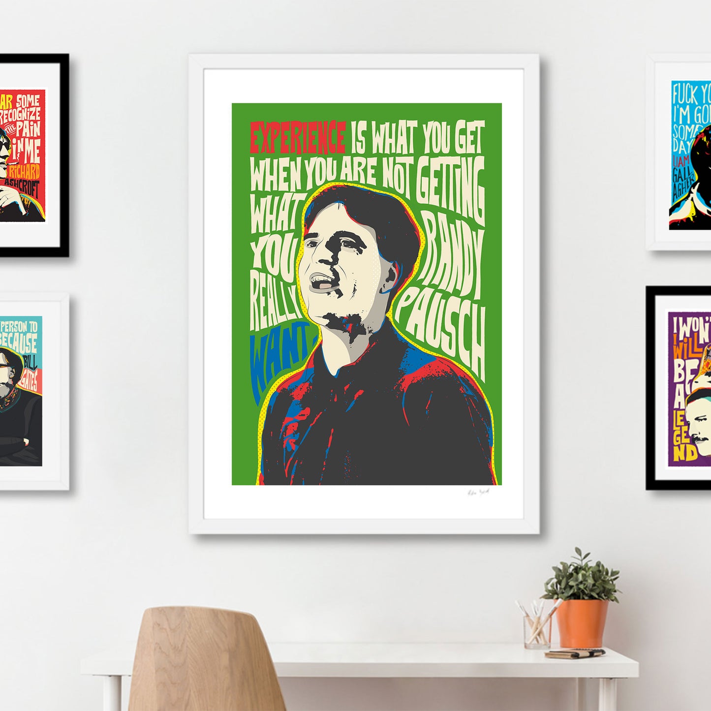 Randy Pausch Pop Art Quote Portrait – Inspirational Wall Art Print | Unframed Giclée Print | Retro Modern Decor | Motivational Gift