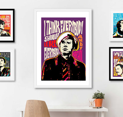 Pop Art Icon Portrait – Andy Warhol Quote Print – Contemporary Wall Art