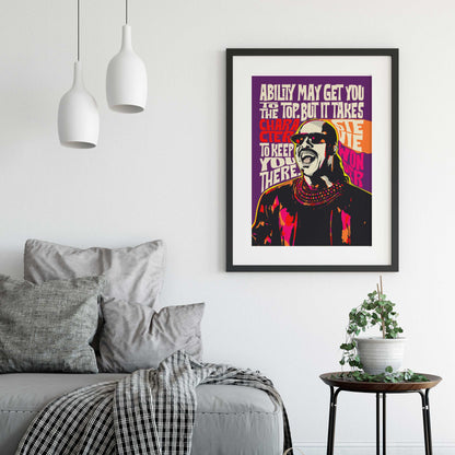 Pop Art Icon Portrait – Legendary Soul Quote Print – Funk & Soul Wall Art