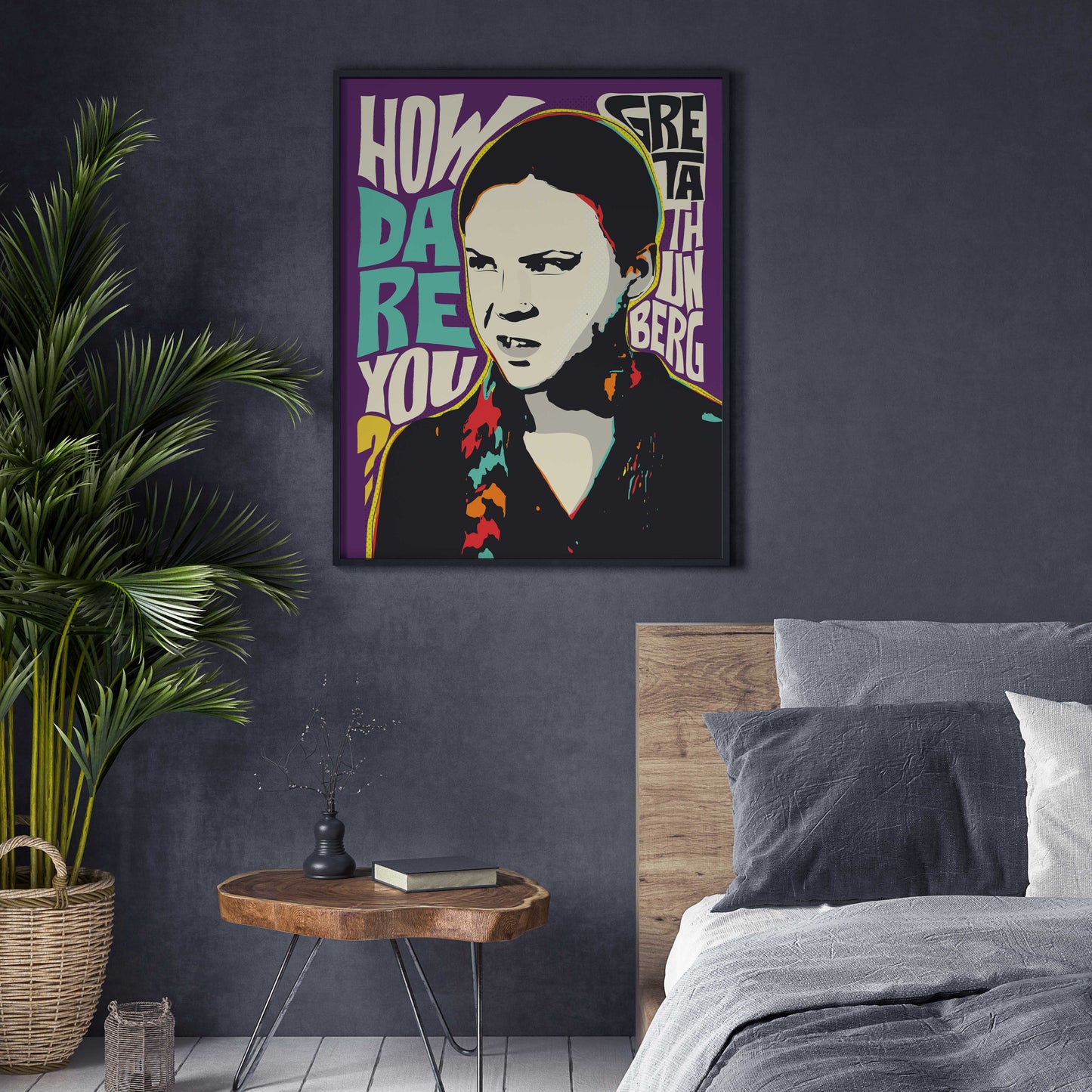 Pop Art Icon Portrait – Greta Thunberg Quote Print – Environmental Activist Wall Art