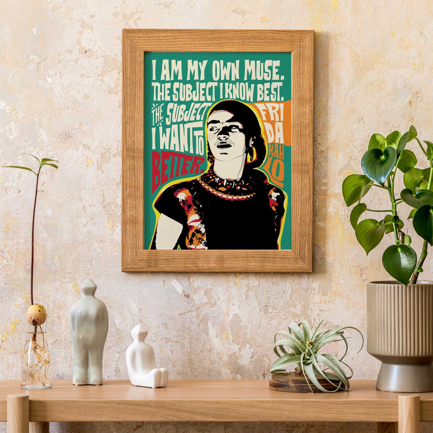 Frida Kahlo Pop Art Quote Portrait Print | Inspirational Wall Art | Mexican Icon | Unframed Giclée Art Print | Modern Pop Art Décor