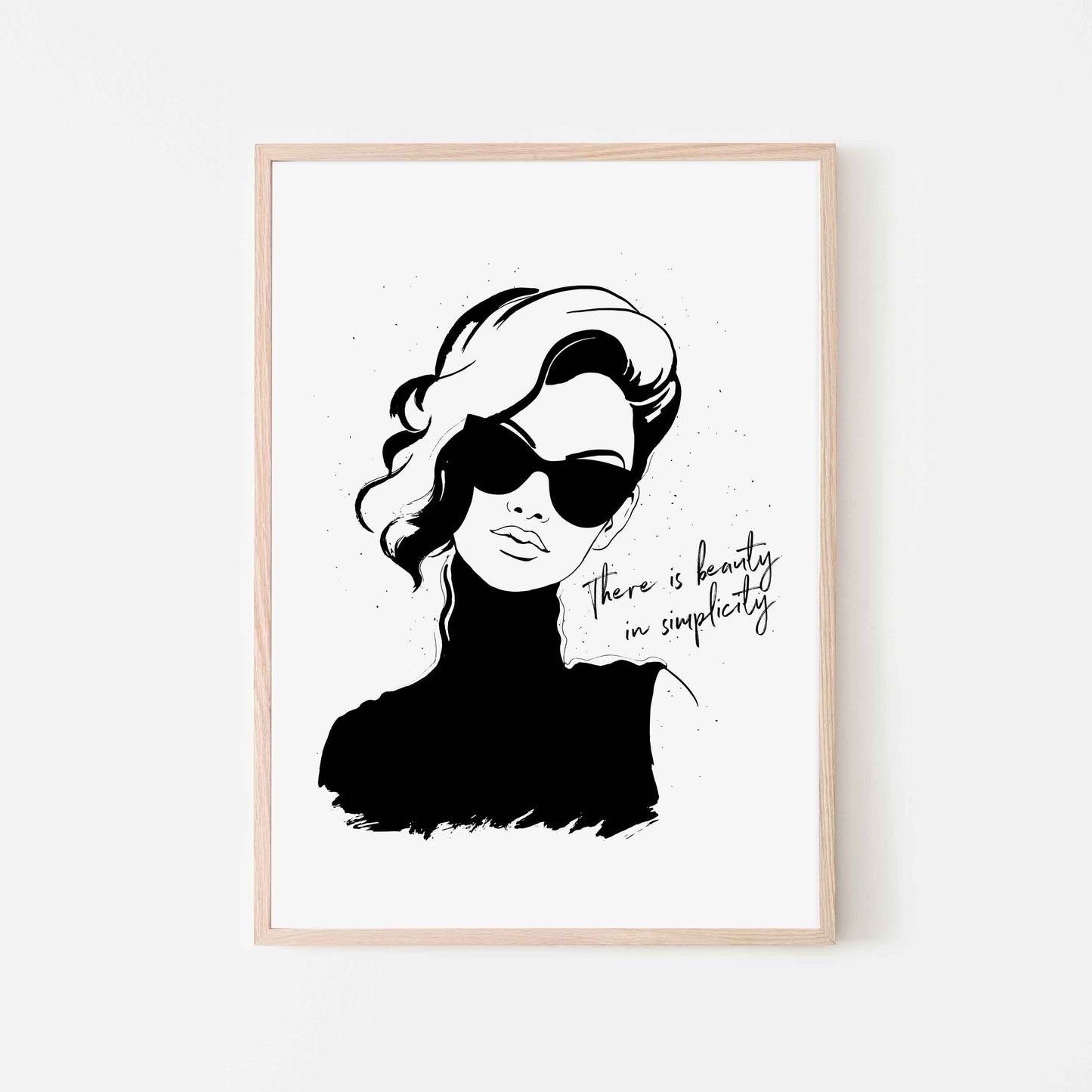 Beauty in Simplicity Minimalist Wall Art, Black and white woman print, Woman fashion art, Woman home decor, Woman wall art, Woman painting, Minimalistic woman art