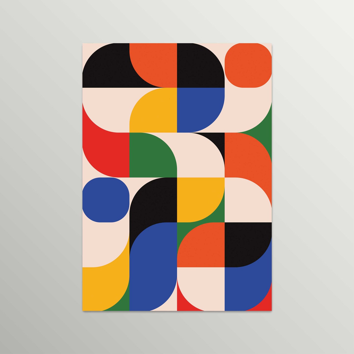 Geometric Bauhaus Wall Art | Modern Mid-Century Print | Unframed