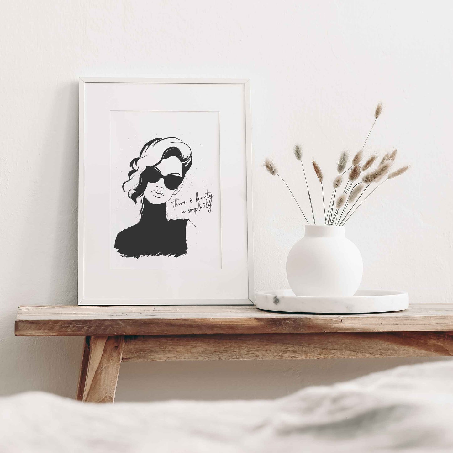 Beauty in Simplicity Minimalist Wall Art, Black and white woman print, Woman fashion art, Woman home decor, Woman wall art, Woman painting, Minimalistic woman art