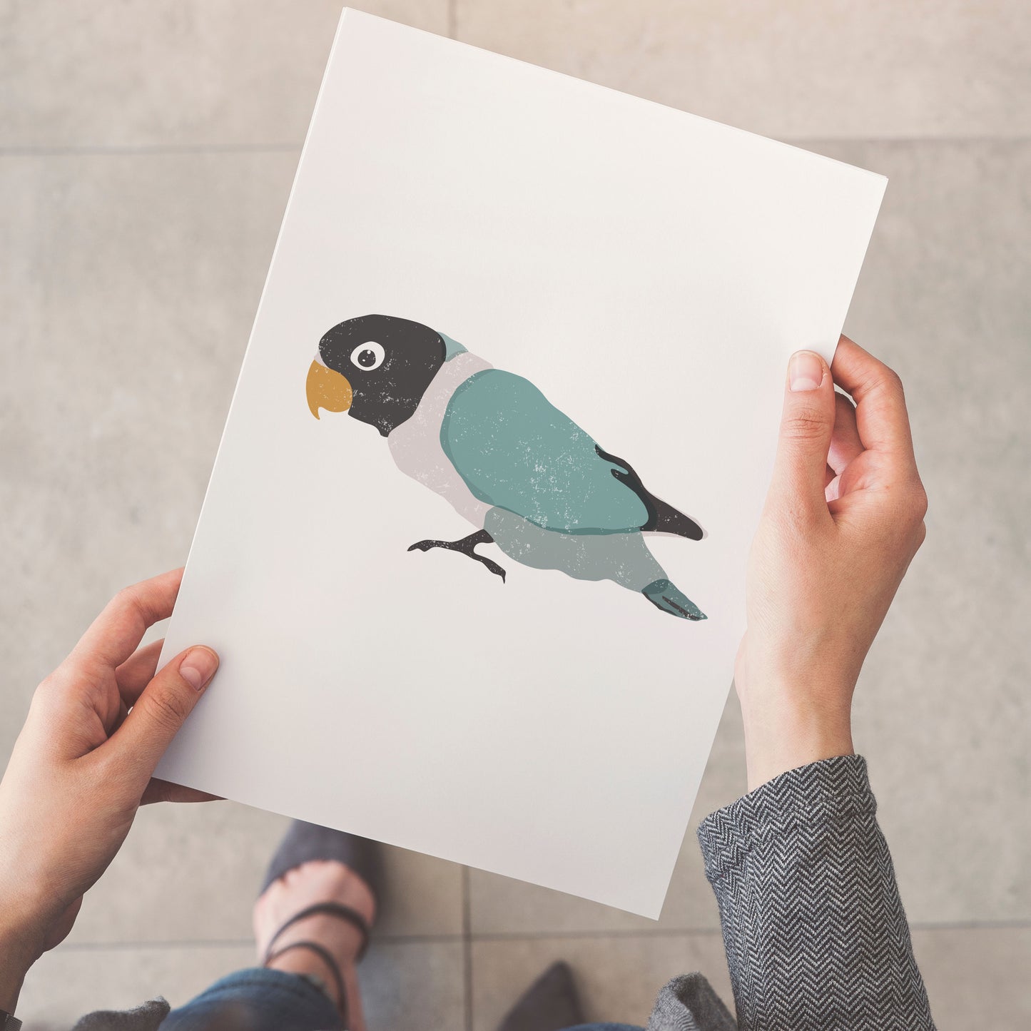 Elegant Illustrated Parrot Giclée Fine Art Print - A Captivating Addition to Any Space - Nursery Decor, UNFRAMED Wall Art for Bird Lovers