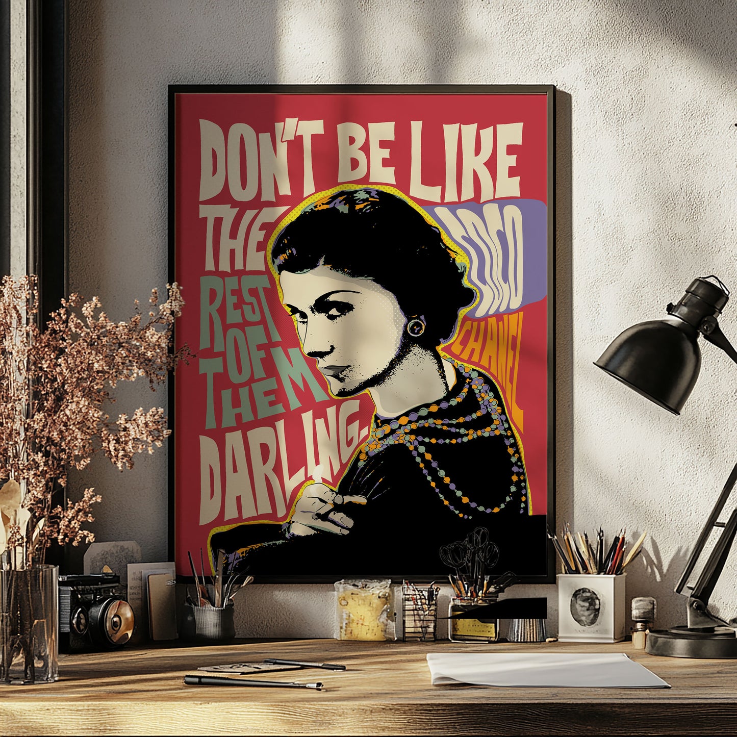 Pop Art Fashion Icon Portrait – Inspirational Quote Print – Wall Art