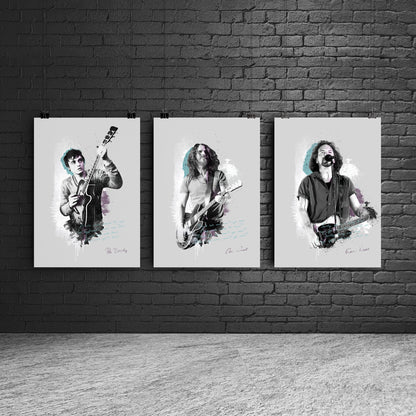 Rock Legend Lyric Portrait – Grunge & Street Art Print – Iconic Wall Art