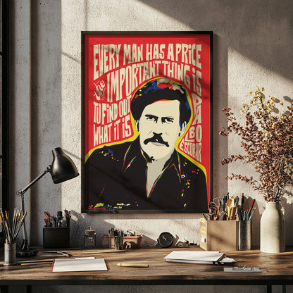 Pablo Escobar Pop Art Quote Portrait | Inspirational Wall Art | Unframed Print