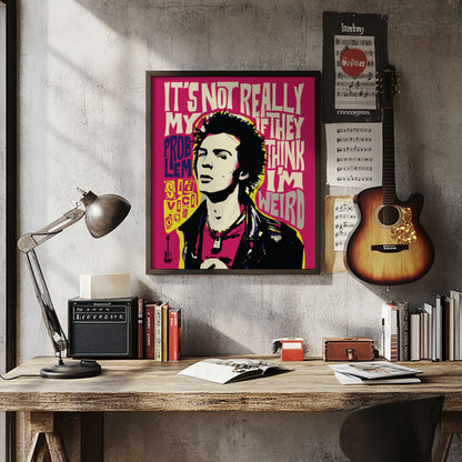 Punk Icon Pop Art Print – Bold Quote Portrait – Psychedelic & Freestyle Vector Art