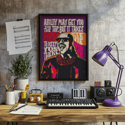 Pop Art Icon Portrait – Legendary Soul Quote Print – Funk & Soul Wall Art